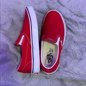 Red slip on vans